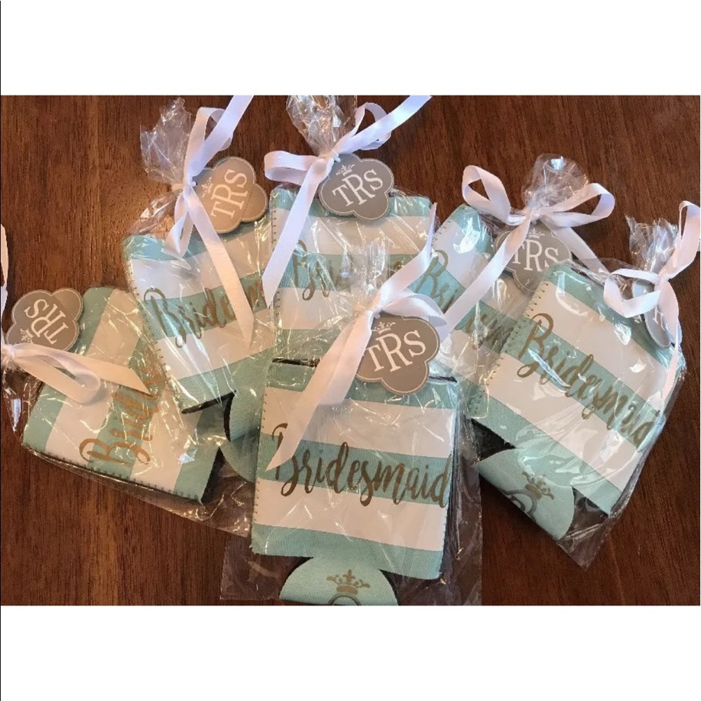 LAST SET! Lot of 6 Bridesmaid Koozie Drink Cooler