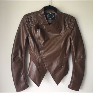 New love tree faux leather jacket