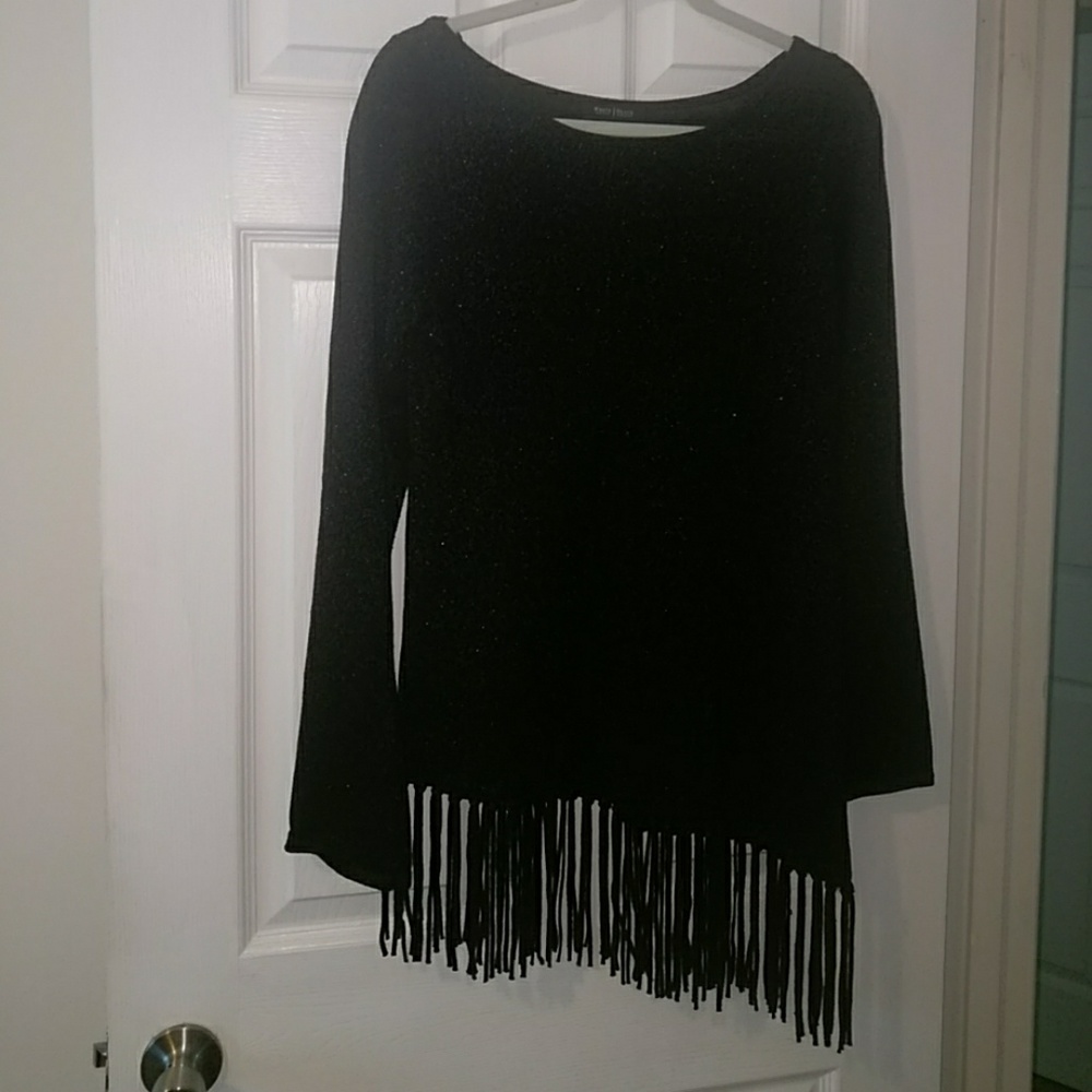 Black shimmer top
