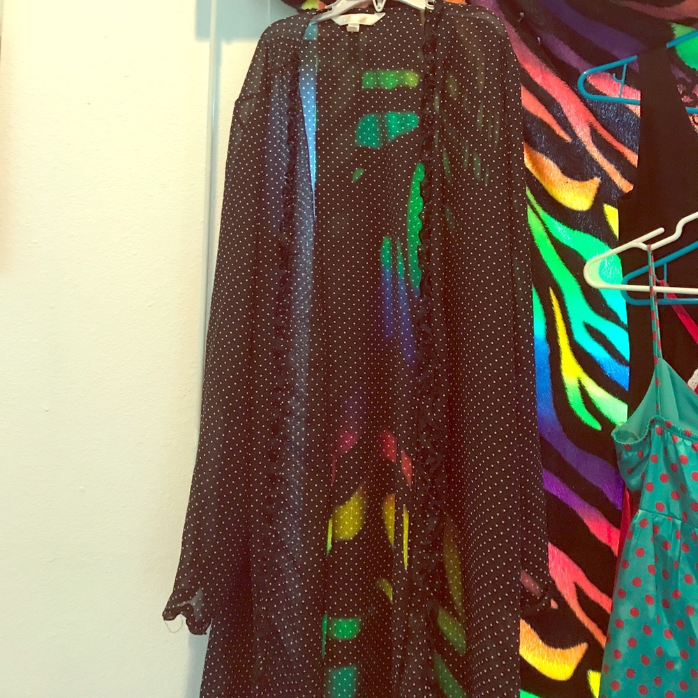Sheer polkadot robe