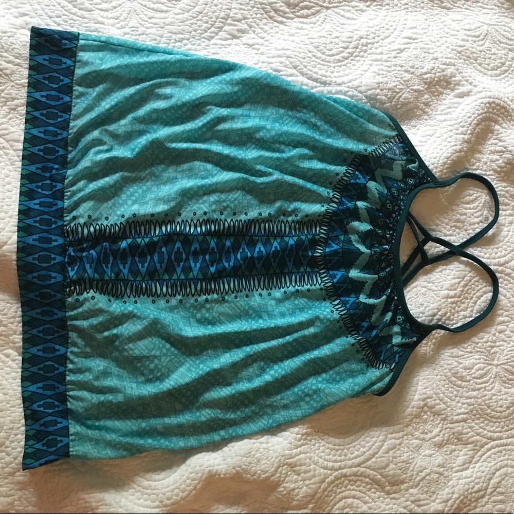 Blue patterned Athletic tank