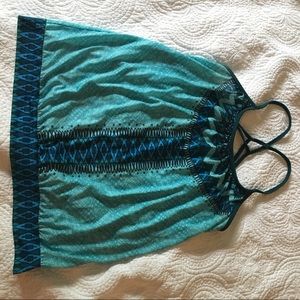 Blue patterned Athletic tank