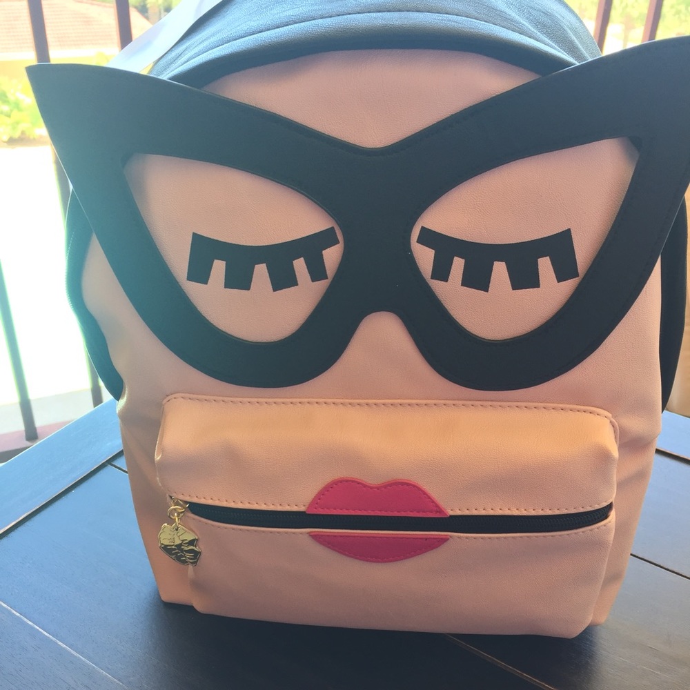 Betsey Johnson Blush Face Smarty Large Backpack - Picture 8 of 8