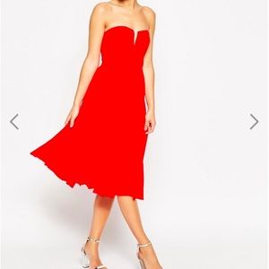 Worn once!!!  Asos red  midi dress size 4