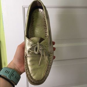 Gold metallic Sperry Topsiders