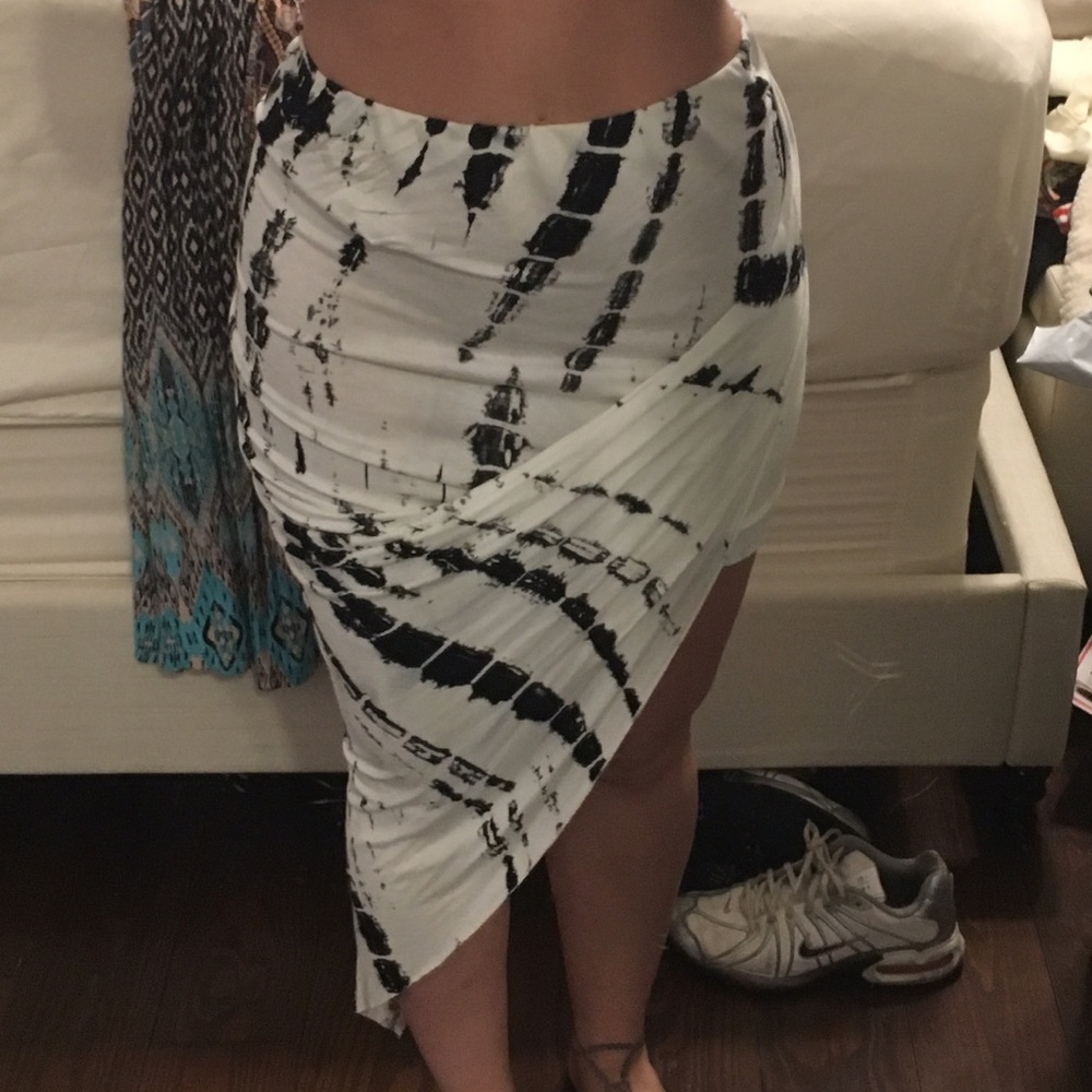 Asymmetrical wrap maxi skirt