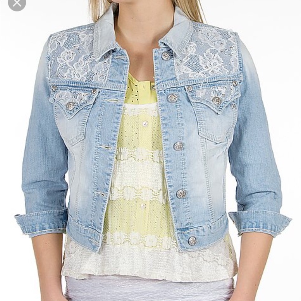 🔥FINAL PRICE🔥Lace miss me denim jacket