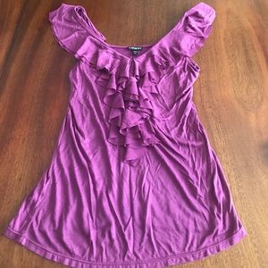 Ruffle and vneck blouse from Express