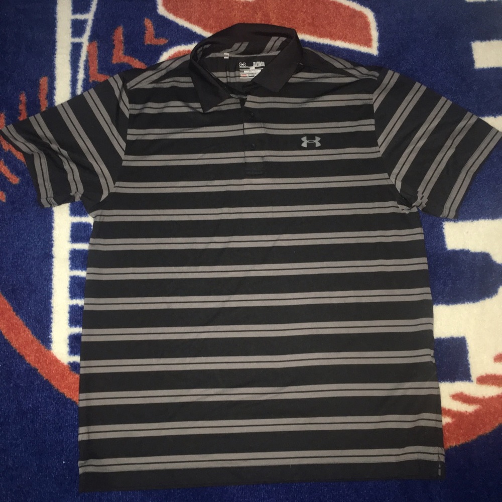 XL Under Armour Striped Short Sleeve Polo