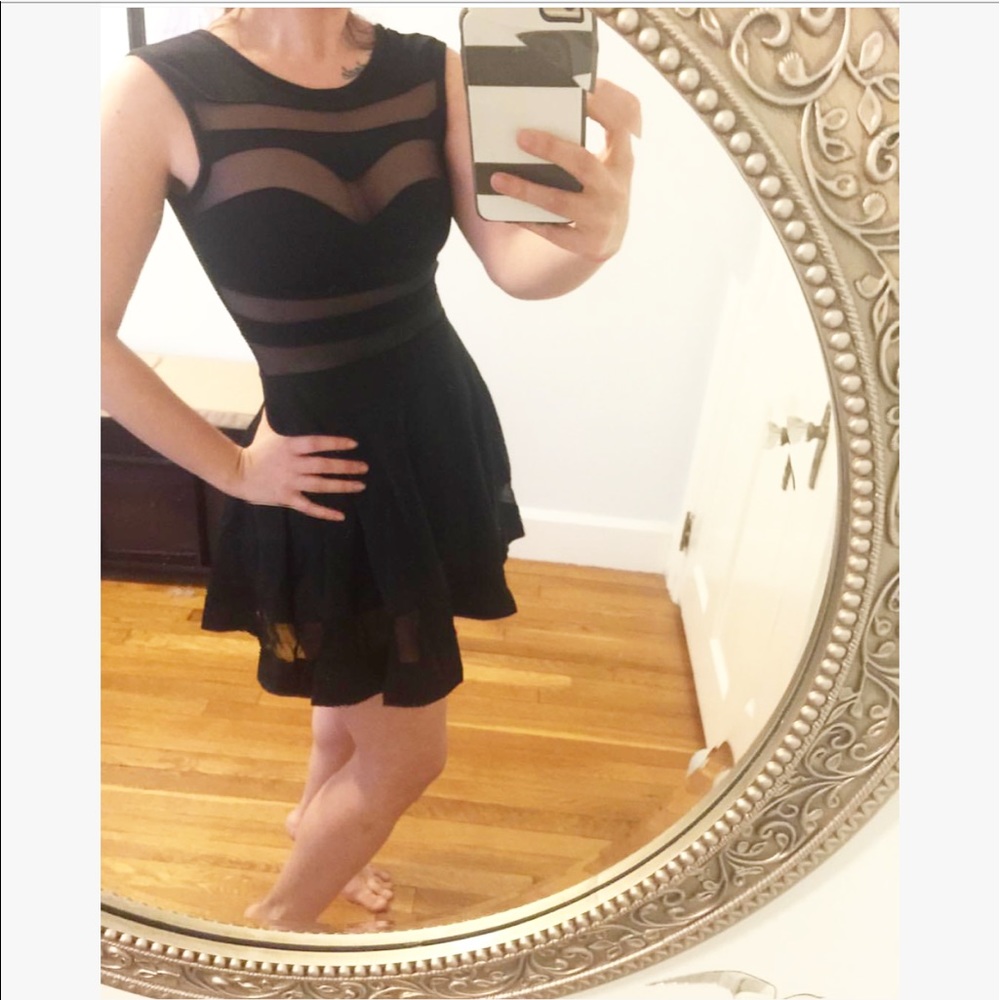 Sheer Cut-out Little Black Dress 🔥