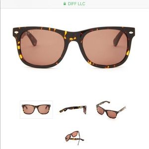 DIFF Eyewear Kota Tortoise Frame with Brown Lens.