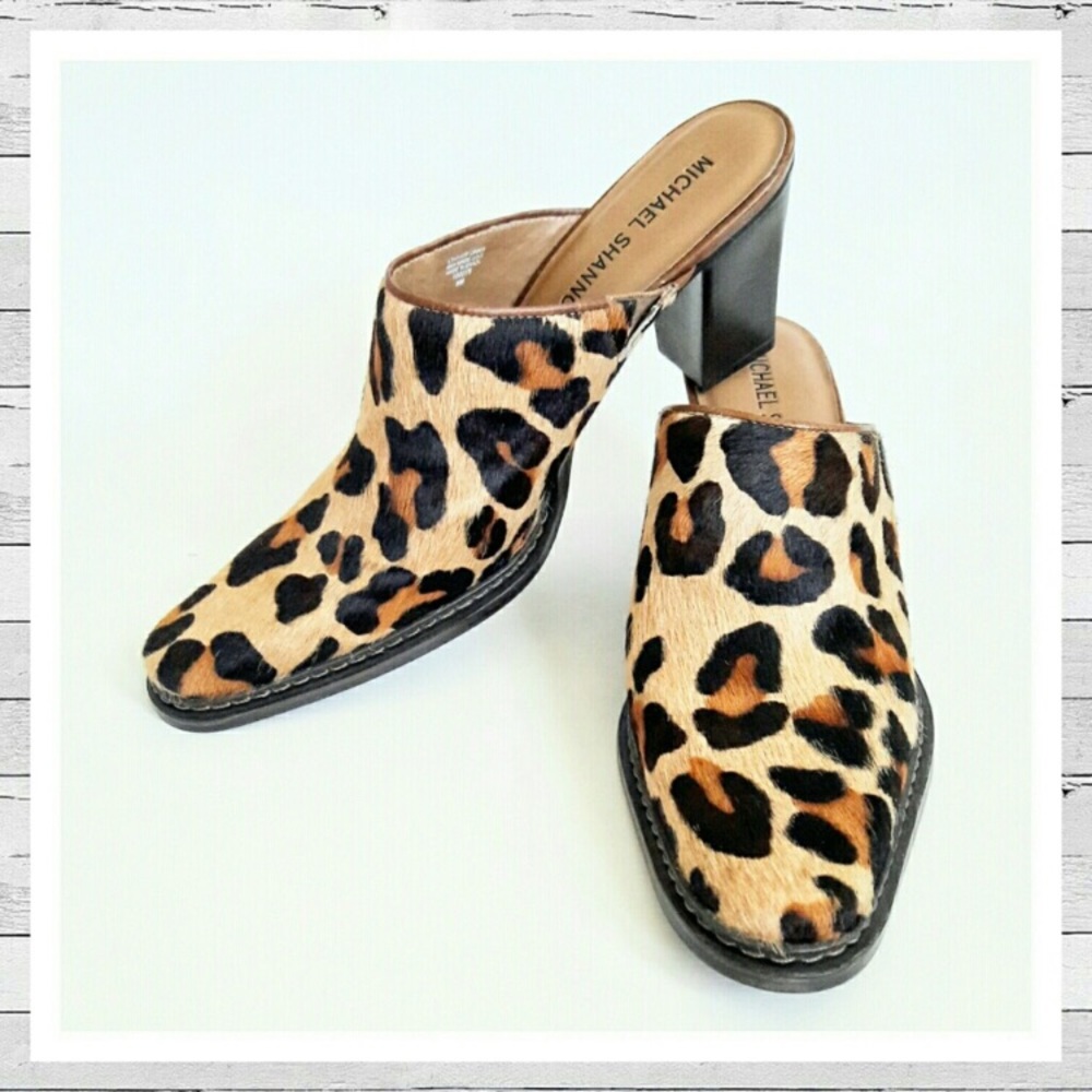 NWOT leopard print mules