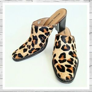NWOT leopard print mules