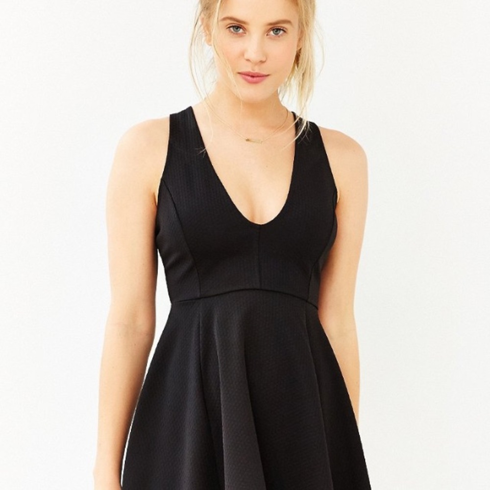 Urban Outfitters black v-neck skater dress