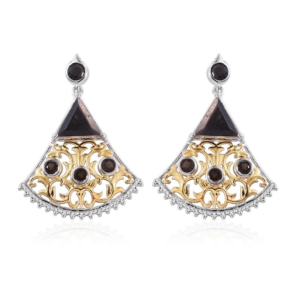 Natural silver sapphire earrings