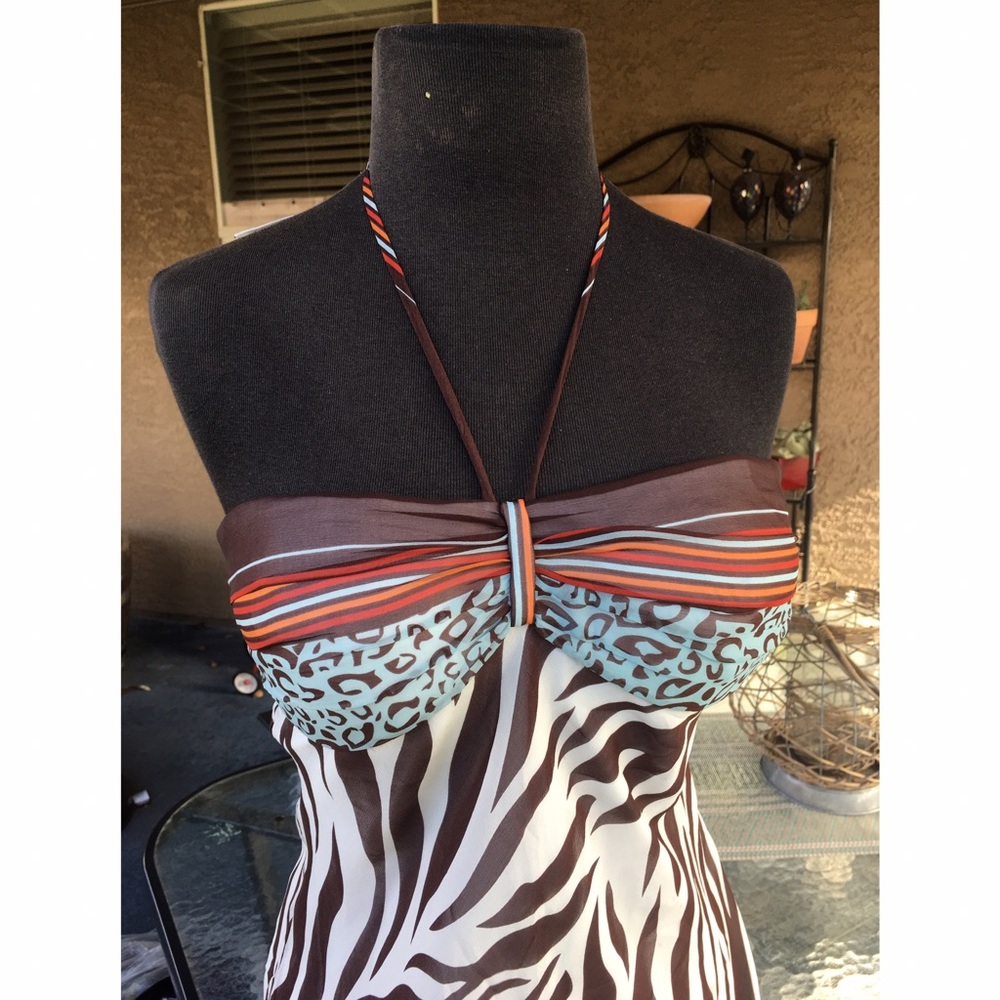 Max and Cleo Animal print dress, 100% silk🦋!