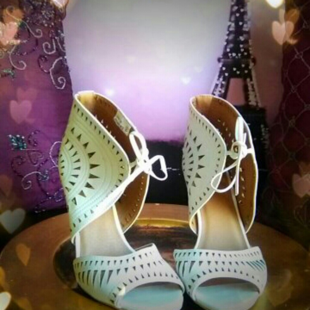 Charlette Russe Lazer Cut Anklet Open Toe Heel