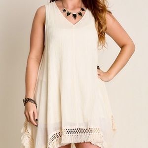 Boho Hippie Cream Plus Size Summer Festival Dress