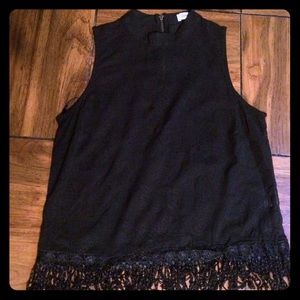 Monteau Boho Black Sheer Tank Top