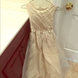 Sparkly Golden Cream Floral Dress