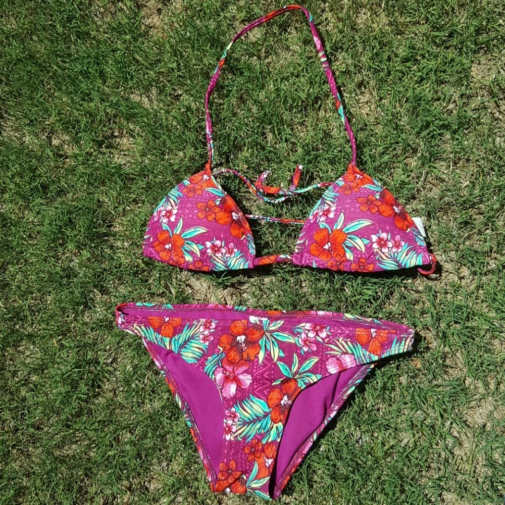 2 Piece Floral Halter Bikini