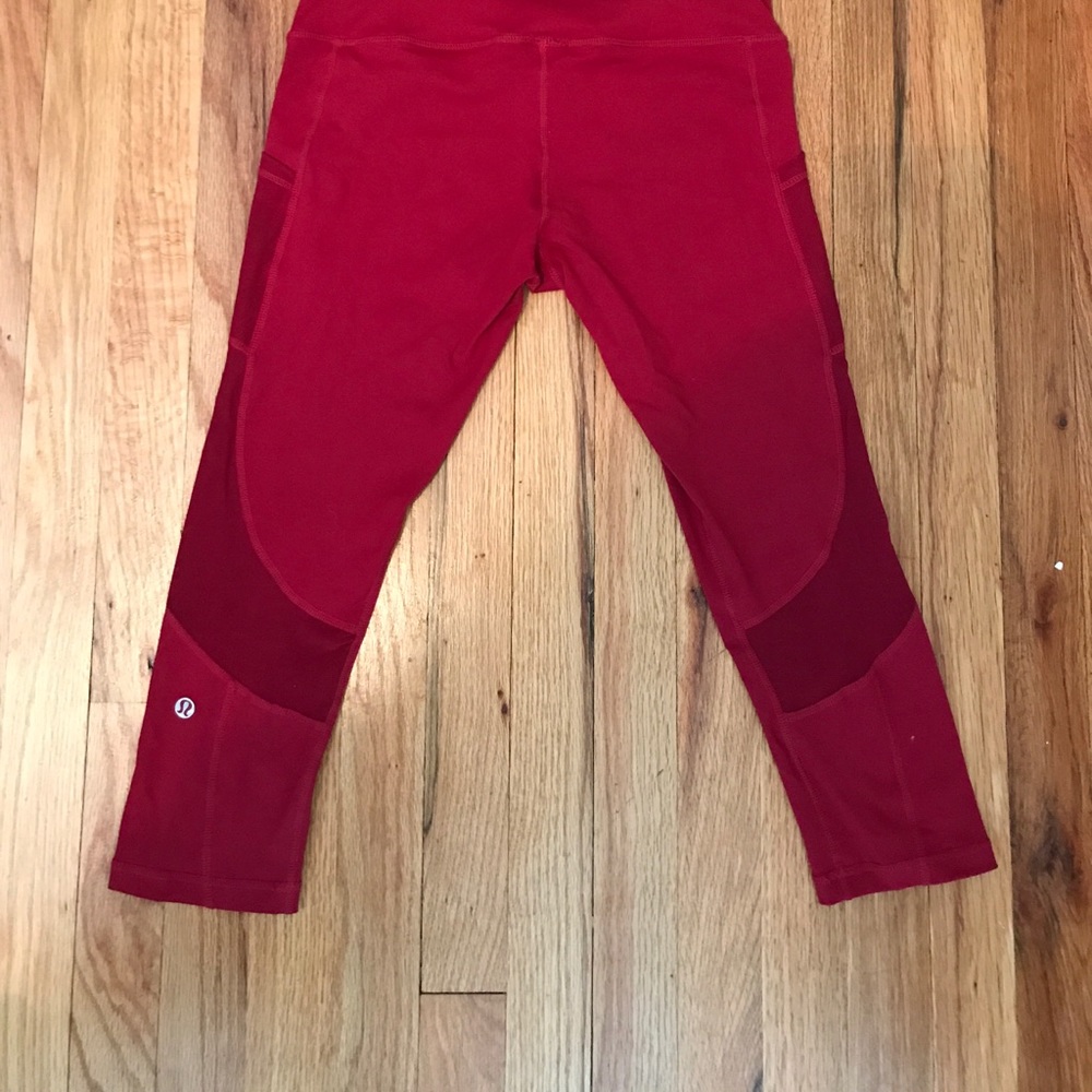 Red Capri Lulu Lemon Yoga Pants. No Trades