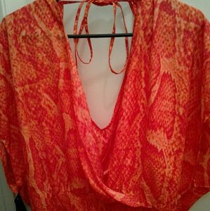 Loose orange blouse