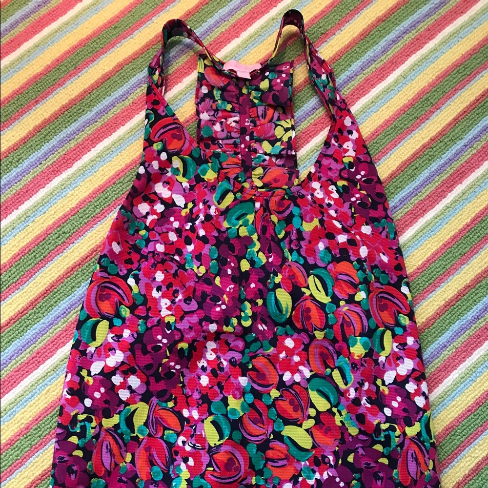 Lilly Pulitzer Floral Ruffle Racerback Tank