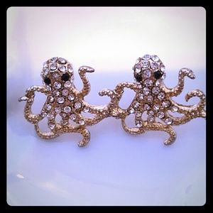 Gold Octopus Earrings