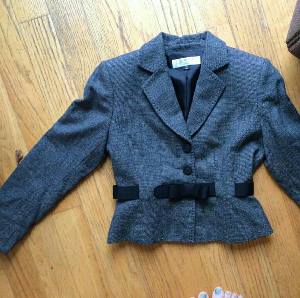Tahari blazer with attached bow belt