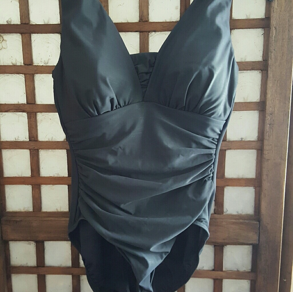Gray Miraclesuit one piece bathing suitl)