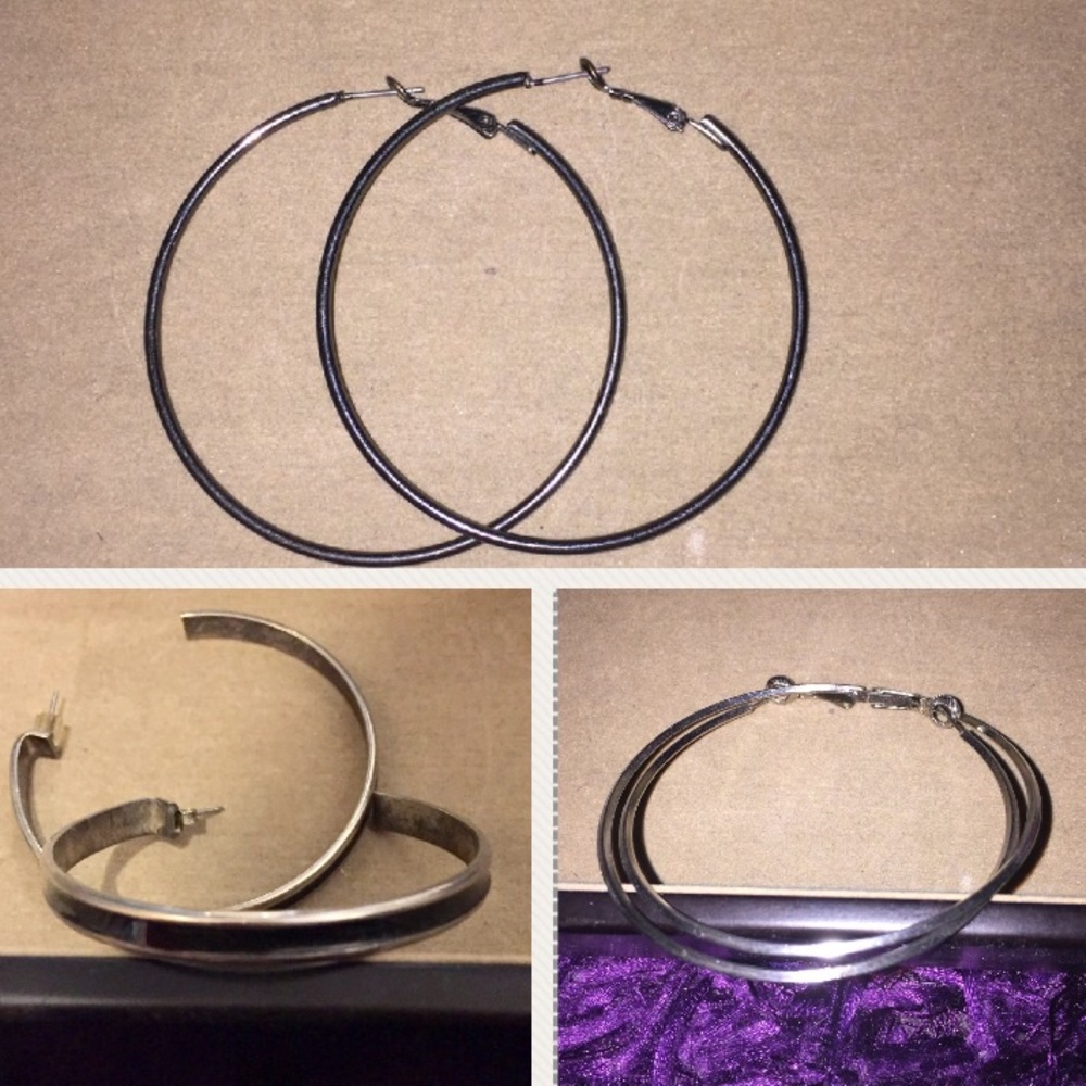 Set of 3 hoop earrings