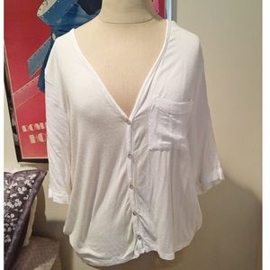 Urban Outfitters Open Back Button Down Top- small
