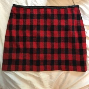 Madewell red plaid Gamine buffalo check skirt