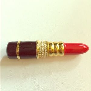 Kevin J Lane Lipstick Pin with Swarovski Crystal