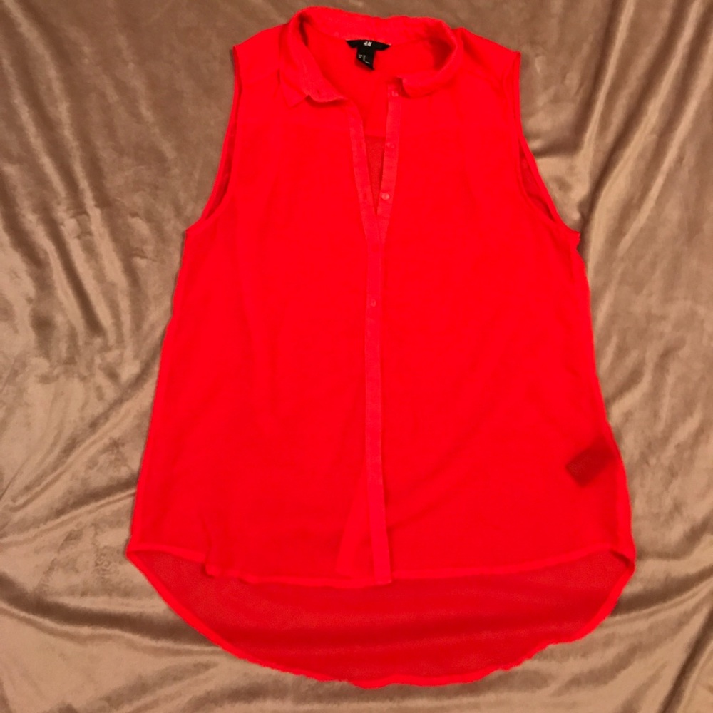 H&M high-low button-down top