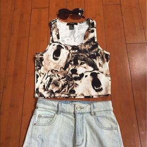 Forever 21 Animal Crop Top