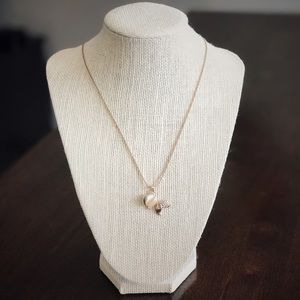 Simulated Moonstone Fish Necklace