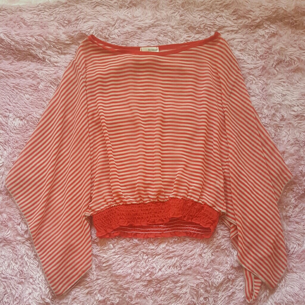 Boho flowy striped top