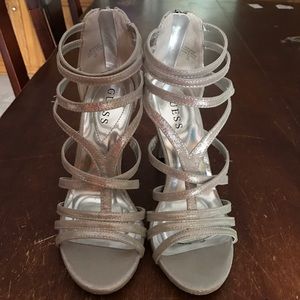 Size 7 Silver Guess Heels