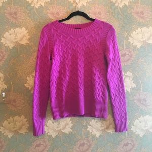 J. Crew cable knit sweater - purple.