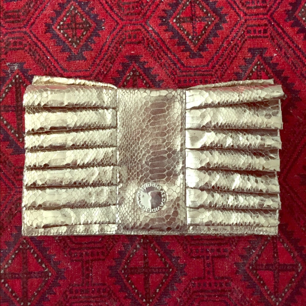 David Sigal metallic clutch purse
