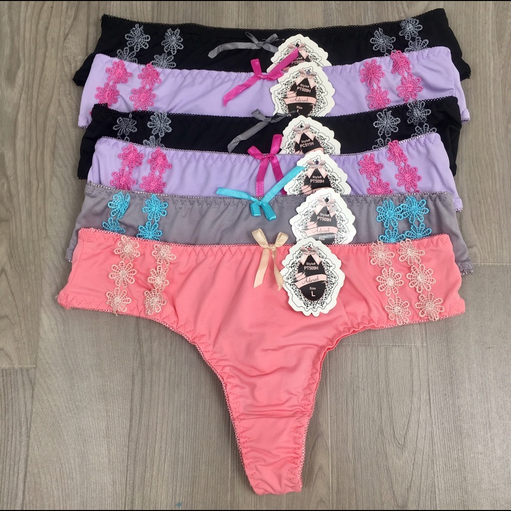M L, 6-pack Fashion Low Rise Thongs