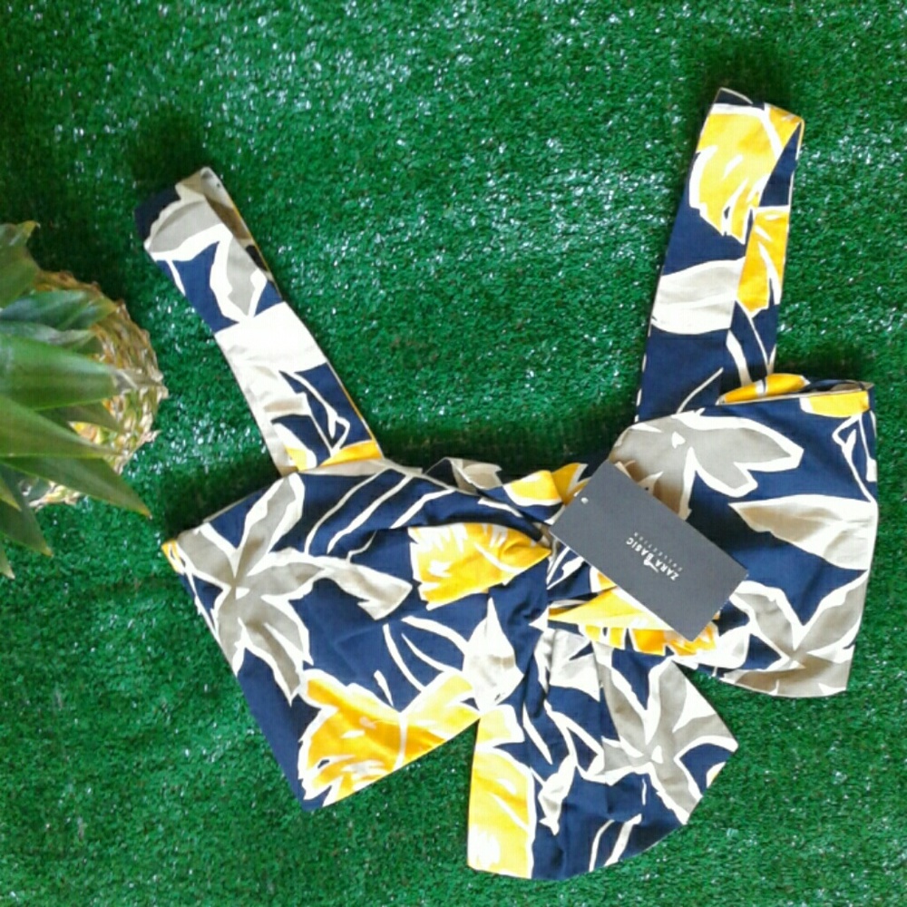 Brand new Zara cross crop top tropic