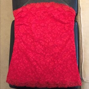Victoria's Secret Red Lace Tube Top