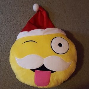 Santa emoji pillow