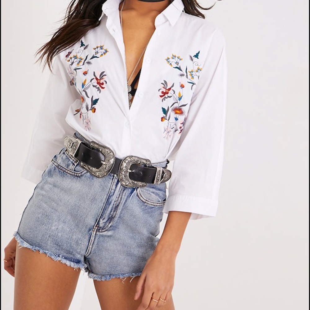 High Waisted Blue Denim Shorts