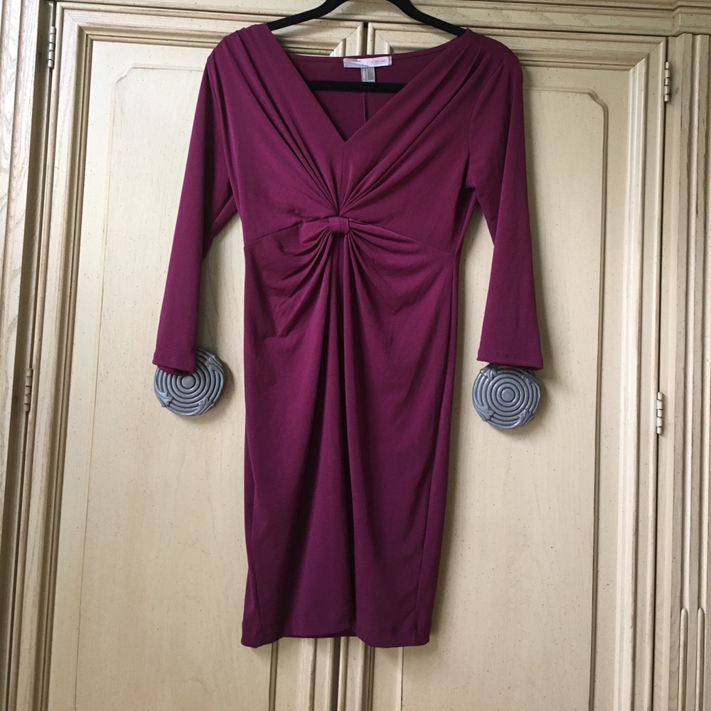 Red wine Formal Dress Long sleeve