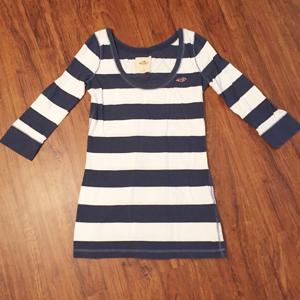 Navy & White Striped Shirt