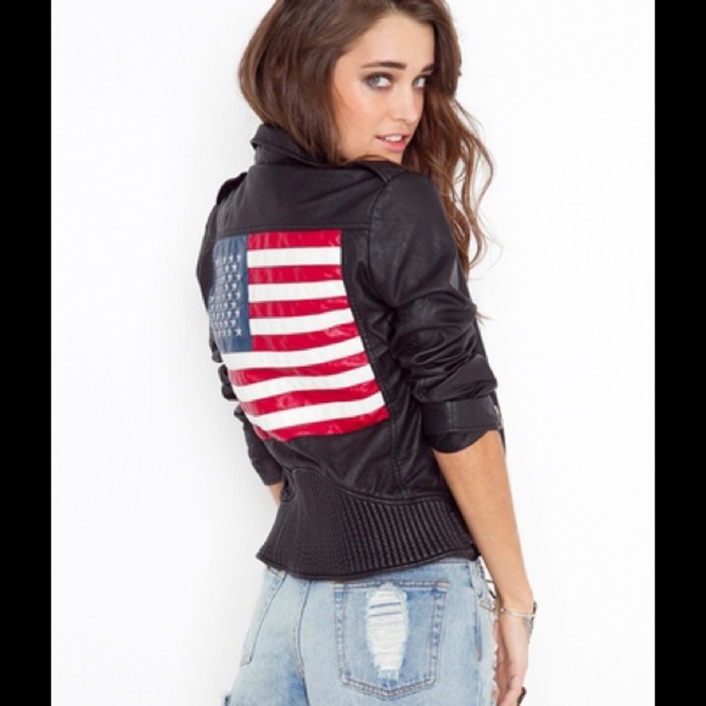 Americana motor vegan leather jacket